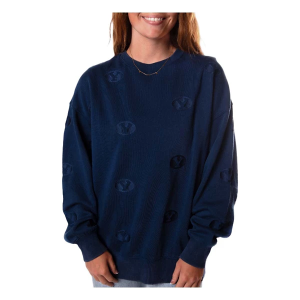 BYU Cougars Gameday Social Women's Crew M/L Navy