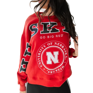 Nebraska Cornhuskers Gameday Social Women's Crew L/XL Red