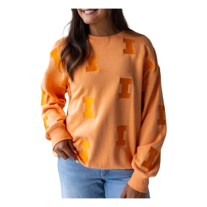 Illinois Fighting Illini Gameday Social Women's Crew S/M Sherbert