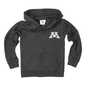 Minnesota Golden Gophers Wes and Willy Kids Girls' Full Zip Large Black