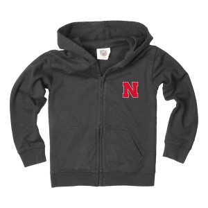 Nebraska Cornhuskers Wes and Willy Kids Girls' Full Zip Large Black