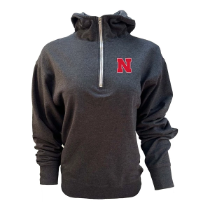 Nebraska Cornhuskers Wes and Willy Kids Girls' 1/4 Zip XLarge Black