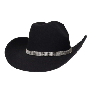 Women's C.C Houston Sequin Stars Cowboy Hat One Size Black