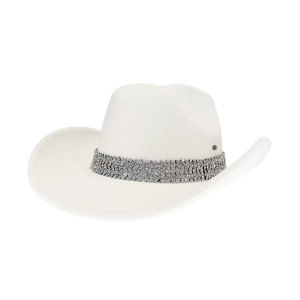 Women's C.C Silverton Vegan Fabric Cowboy Hat One Size Ivory
