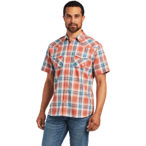 Men's Ariat Hawk Retro Fit Long Sleeve Button Up Shirt Medium Ginger Spice