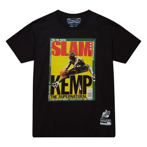 Seattle SuperSonics Shawn Kemp Slam Cover Mitchell and Ness T-Shirt Medium Black