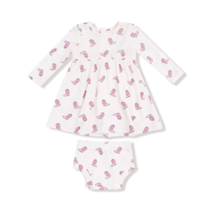 Girls' Angel Dear Cowgirl Boots Dress 6/12 mo. Ivory