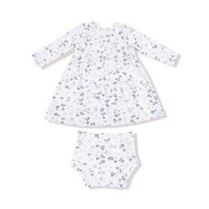 Girls' Angel Dear Caroline's Calico Dress 3/6 mo. White