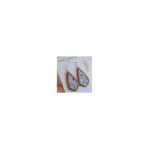 Grace & Wood Co. Emma Floral Earrings Blue Floral