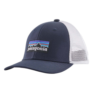 Kids' Patagonia P6 Logo Trucker Snapback Hat One Size Navy/White