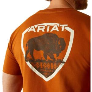Men's Ariat Buffalo West T-Shirt Large Burnt Umber