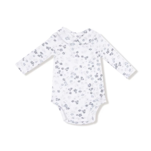 Girls Angel Dear Caroline's Calico Bodysuit 6/12 mo. White