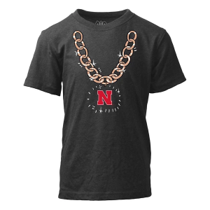 Nebraska Cornhuskers Wes and Willy Chains Kids' T-Shirt Medium Black