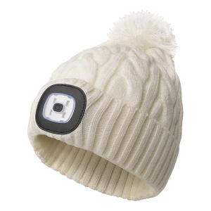 Women's Night Scope Nova Pom Running Beanie One Size White