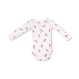 Girls Angel Dear Cowgirl Boots Bodysuit 6/12 mo. Ivory
