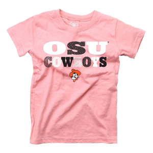 Oklahoma State Cowboys Wes and Willy Girls' Basic Logo Kids' T-Shirt 5 Pink