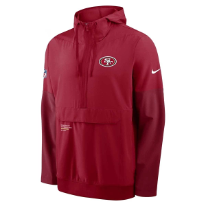 San Francisco 49ers Nike 2025 Sideline Anorak Mid Athletic Jacket Small Red
