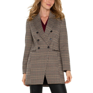 Women's Liverpool Los Angeles Double Breasted Longline Mid Blazer Large Black Tan