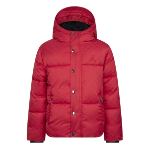 Kids' Jordan 23 Jacquard Fill Puffer Jacket Medium Gym Red