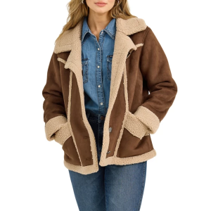 Women's Wrangler Faux Shearling Barn Jacket XLarge Brown