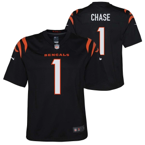 Cincinnati Bengals Ja'Marr Chase #1 Nike Game Kids' Jersey Small Black
