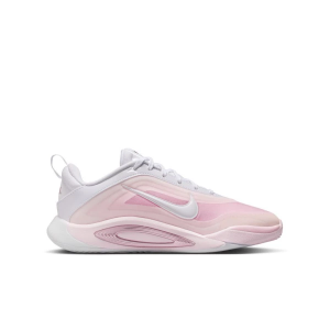 Kids' Nike A'One Basketball Shoes Big 7 Regular White/Perfect Pink-Prism Pink-Pink Ice