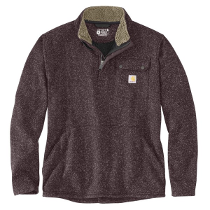 Men's Carhartt Relaxed Fit Midweight Pocket Sweater Fleece Work 1/4 Zip Pullover XLarge Dark Sepia