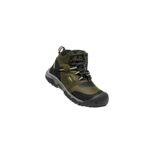 Kids' KEEN Ridge Flex Mid WP Hiking Boots Big 6 Dark Olive/Dusky Citron