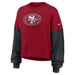 Women's San Francisco 49ers Nike Oversized Crewneck 2XLarge Red