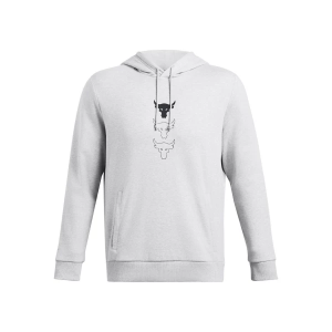 Men's Under Armour Project Rock Rival Fleece Cross Training Hoodie Small Mod Grey Medium Heather/Black