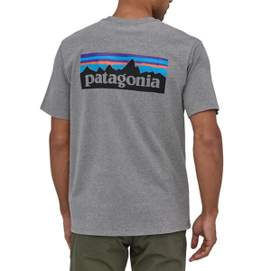 Men's Patagonia P-6 Logo Responsibili T-Shirt Small Gravel Heather