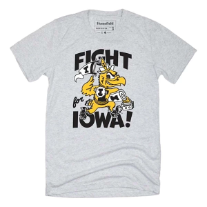 Iowa Hawkeyes Homefield Apparel Fight T-Shirt Large Ash
