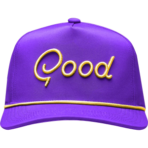 Men's Good Good Golf Night Game Golf Snapback Hat One Size Purple Yellow