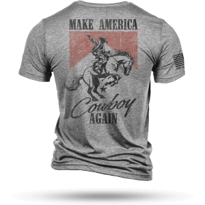Men's Nine Line Make America Cowboy T-Shirt 2XLarge Athletic Grey Heather