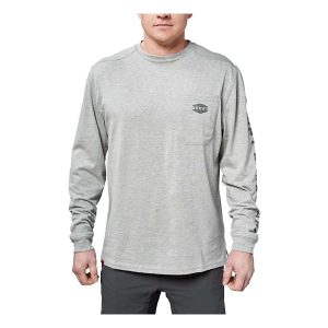 Men's BRUNT Pocket Long Sleeve T-Shirt XLarge Light Grey Heather