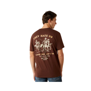 Men's Ariat Haters Club T-Shirt Small Deep Mahogany