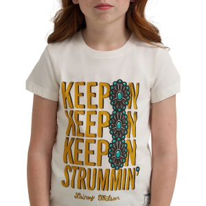 Girls' Wrangler X Lainey Wilson Keep On Strummin T-Shirt Medium White