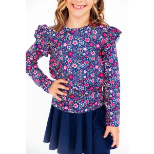 Girls' MILA & Rose Ruffle Long Sleeve T-Shirt Toddler 3T Flower Farm