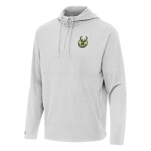 Milwaukee Bucks Antigua Connected Hooded 1/4 Zip Medium Grey Multi