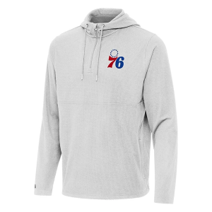 Philadelphia 76ers Antigua Connected Hooded 1/4 Zip Medium Grey Multi