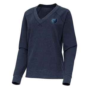 Women's Memphis Grizzlies Varsity Antigua Long Sleeve T-Shirt Small Navy Heather