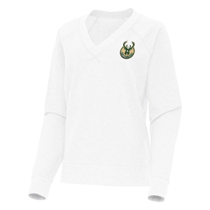 Women's Milwaukee Bucks Varsity Antigua Long Sleeve T-Shirt Large White