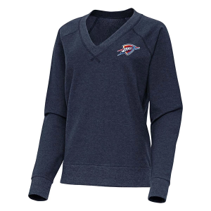 Women's Oklahoma City Thunder Varsity Antigua Long Sleeve T-Shirt Small Navy Heather
