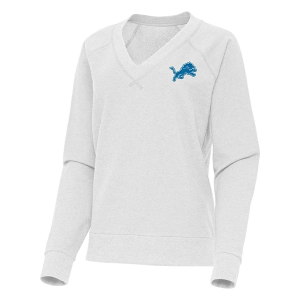 Women's Detroit Lions Antigua Varsity Long Sleeve Polo XLarge Grey Heather