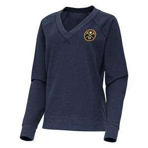 Women's Denver Nuggets Varsity Antigua Long Sleeve T-Shirt XLarge Navy Heather