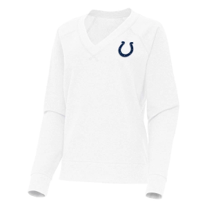 Women's Indianapolis Colts Antigua Varsity Long Sleeve Polo Medium White