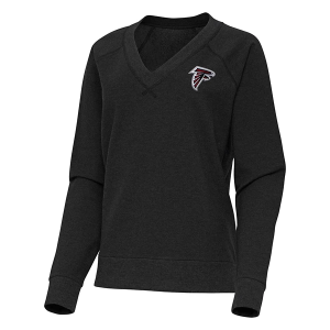 Women's Atlanta Falcons Antigua Varsity Long Sleeve Polo Small Black Heather