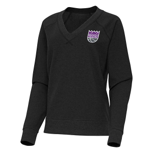Women's Sacramento Kings Varsity Antigua Long Sleeve T-Shirt XLarge Black Heather