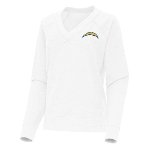 Women's Los Angeles Chargers Antigua Varsity Long Sleeve Polo Large White