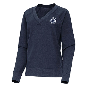 Women's Los Angeles Clippers Varsity Antigua Long Sleeve T-Shirt Small Navy Heather